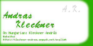 andras kleckner business card